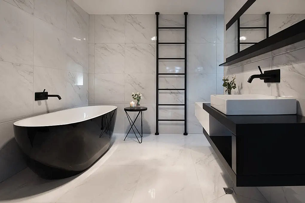 Ensuite with freestanding soaker tub